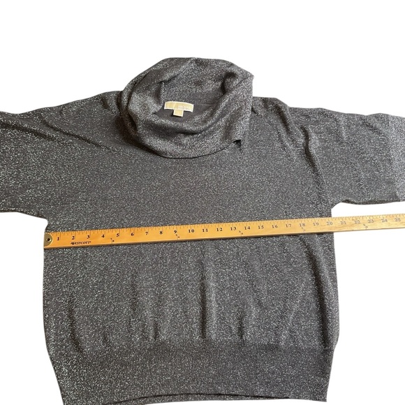 Michael Kors Shimmering Silver Cowl Neck Sweater - Picture 8 of 9